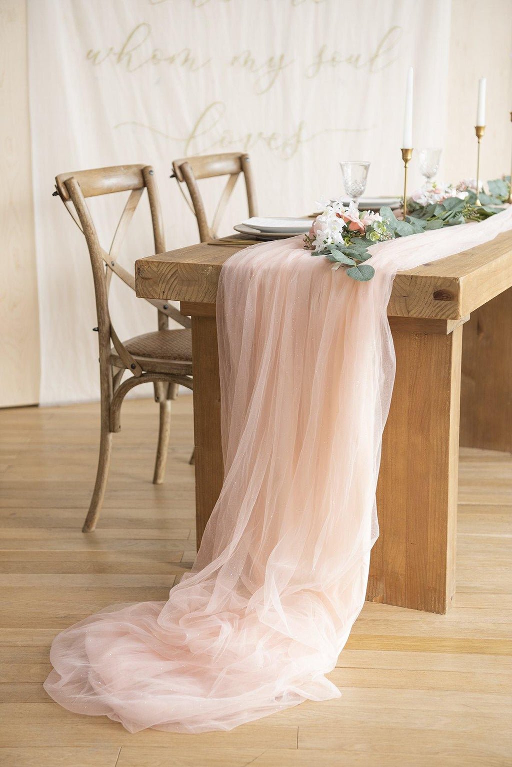Extra Long Tulle Table Runner 30"w x 16FT - 4 Colors - lingsDev
