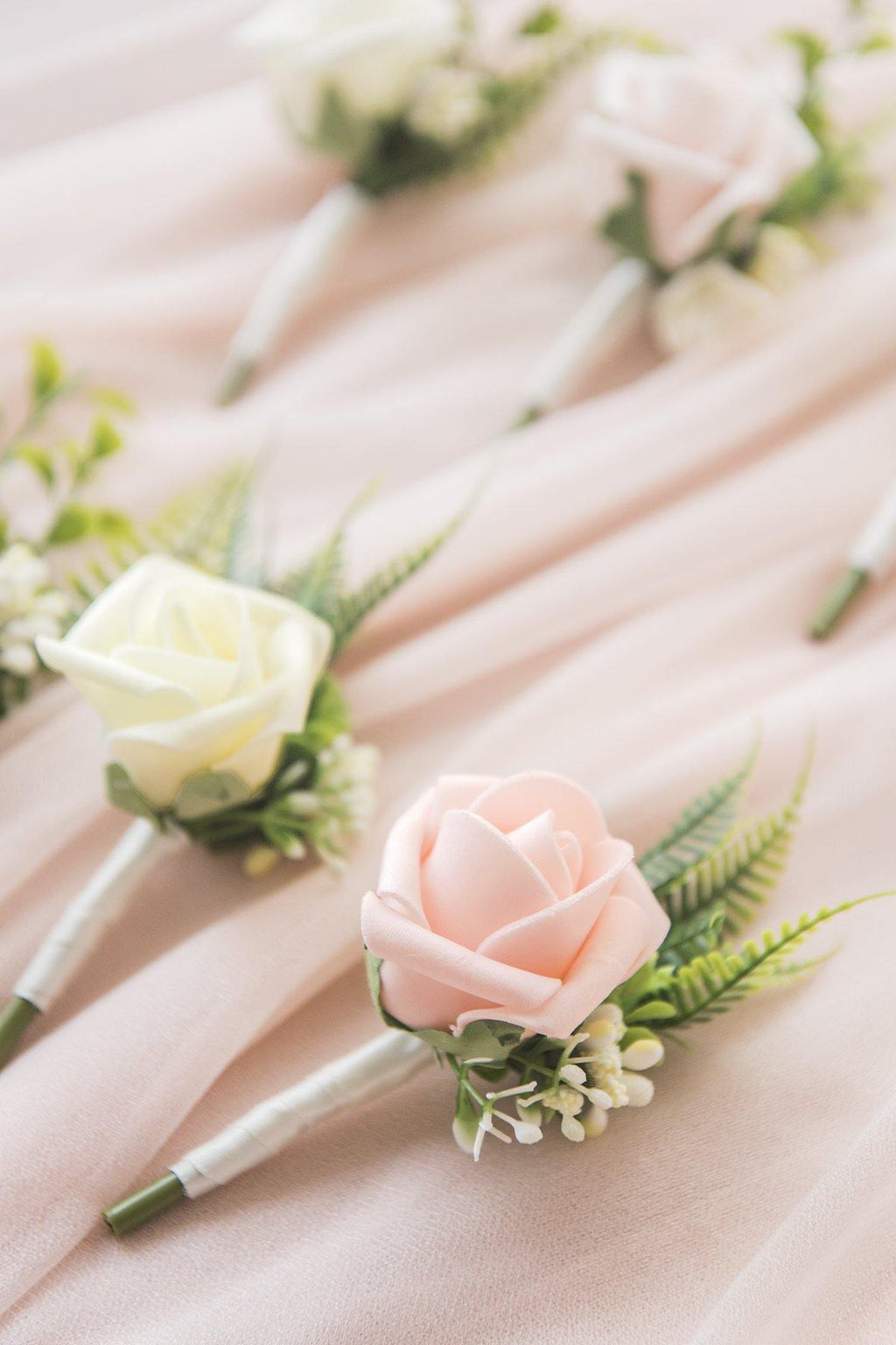 Wedding Boutonnieres (Set of 6) - Blush - lingsDev