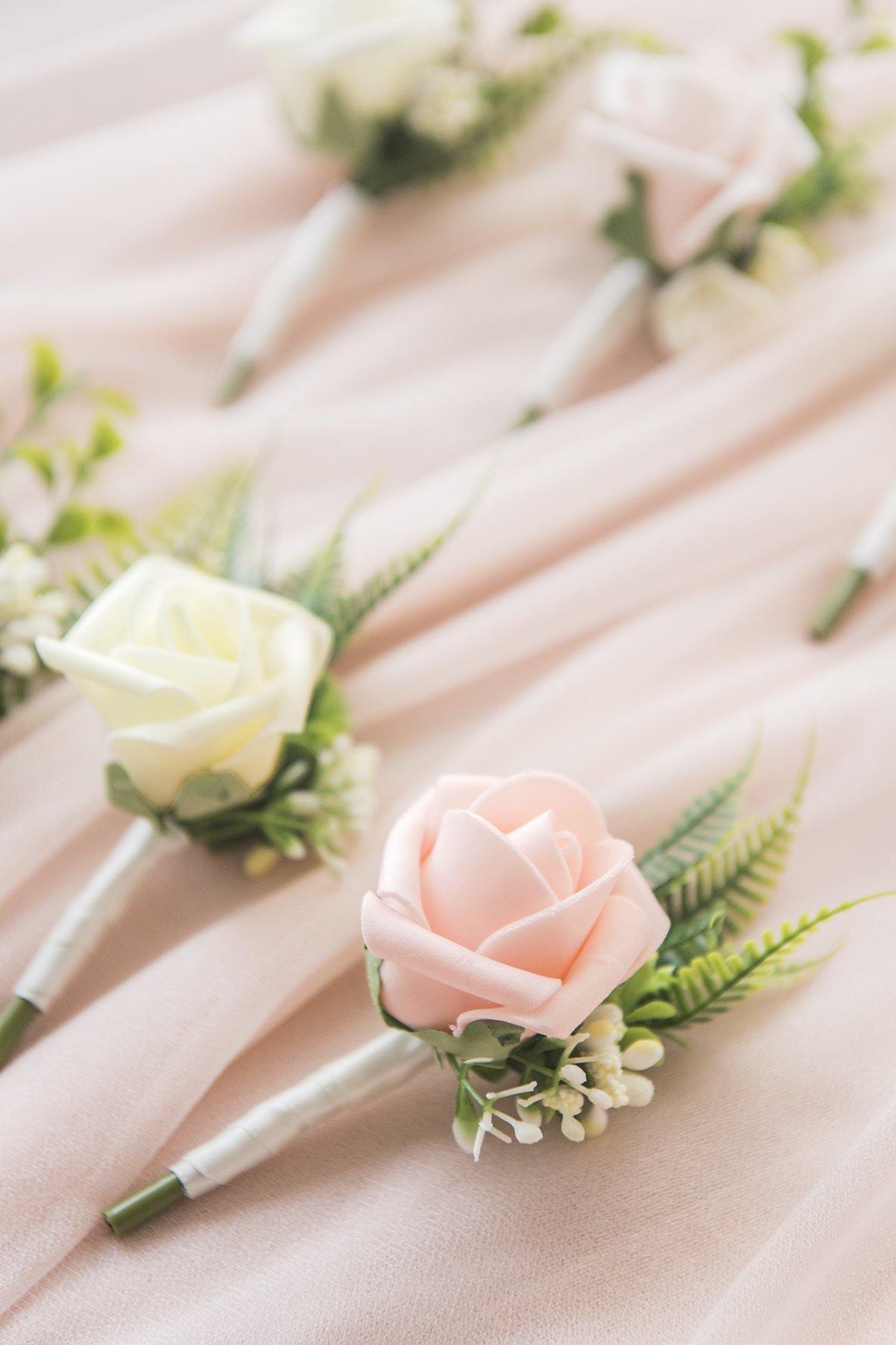 Wedding Boutonnieres (Set of 6) - Blush - lingsDev
