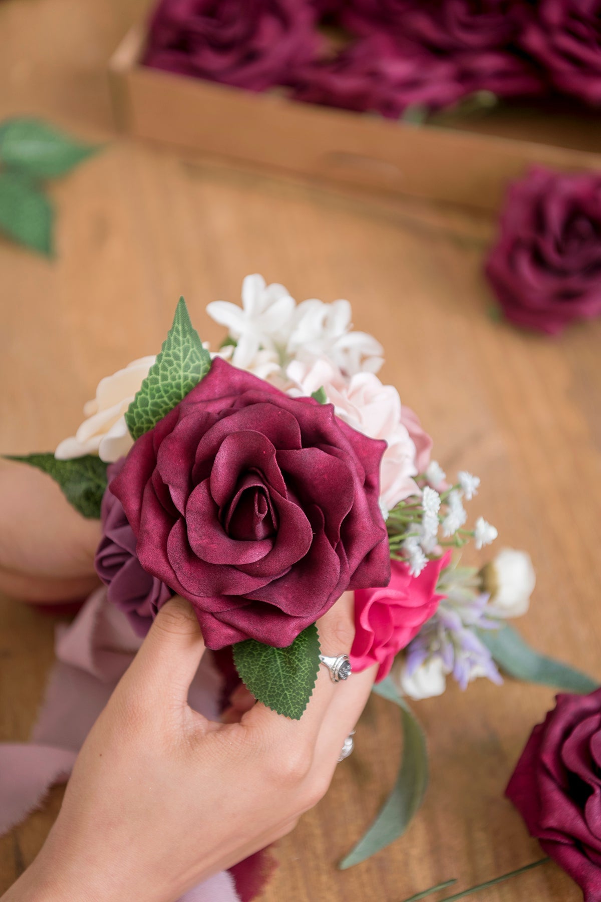 3.5" Foam Avalanche Rose with Stem - 16 Colors