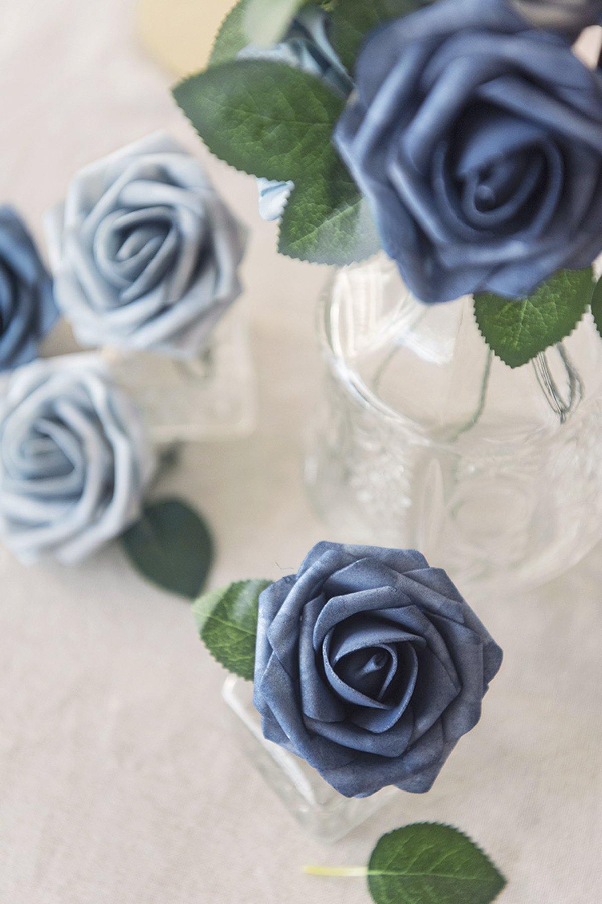 3" Blue Foam Rose with Stem - 4 Styles - lingsDev