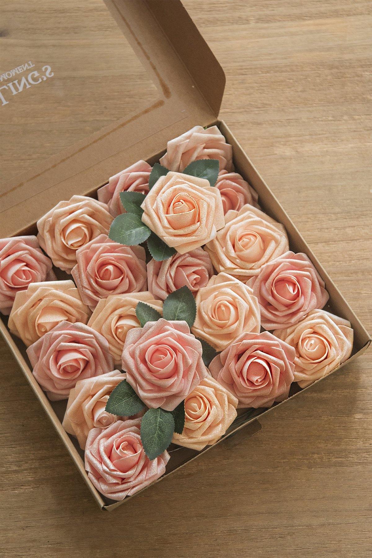 3" Foam Rose with Stem - Blush & Pink - lingsDev