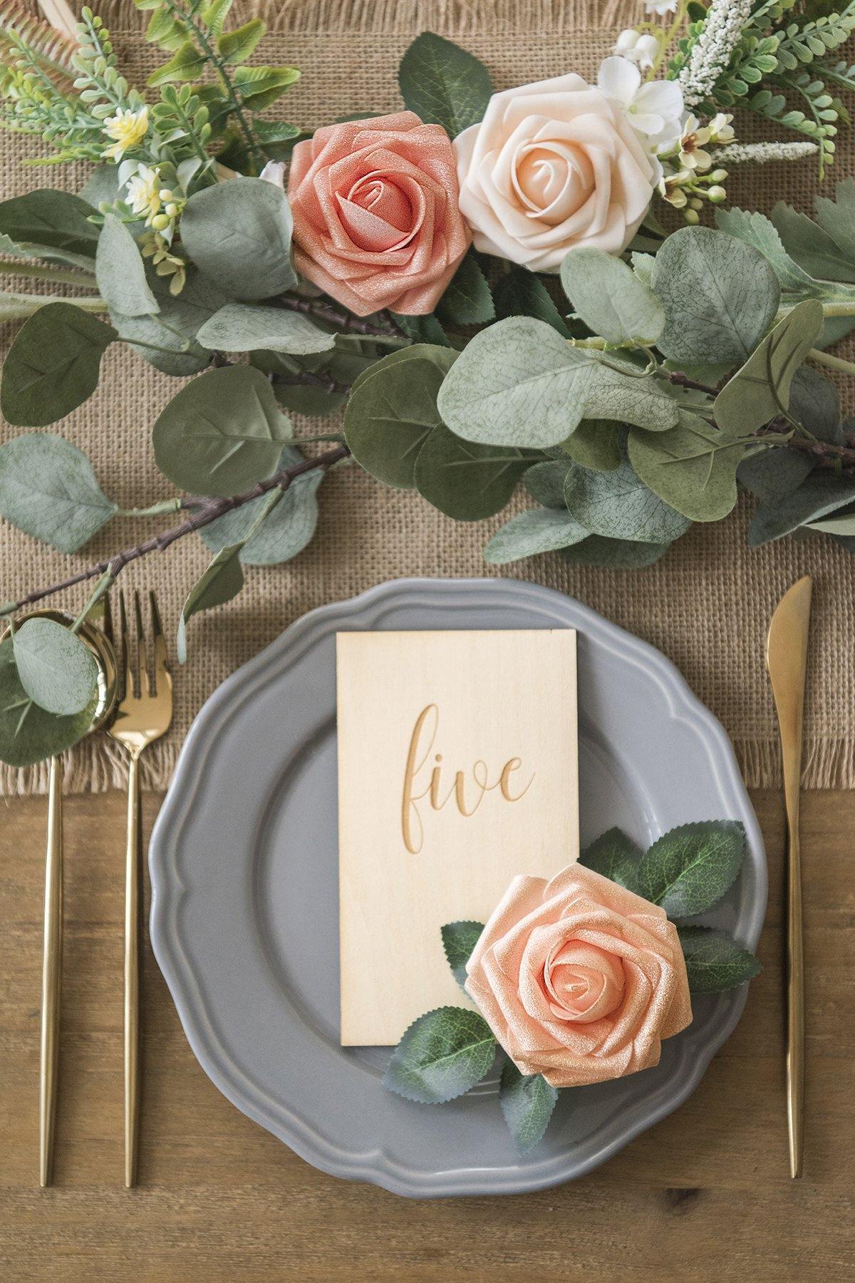 3" Foam Rose with Stem - Blush & Pink - lingsDev