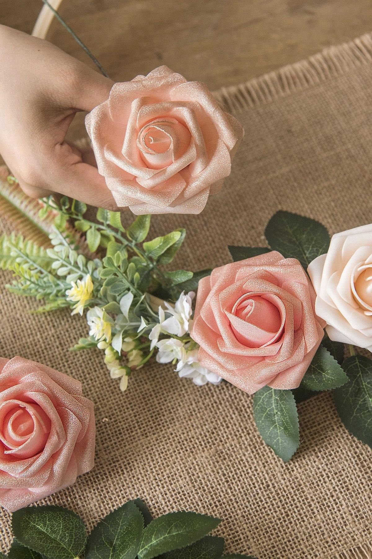 3" Foam Rose with Stem - Blush & Pink - lingsDev