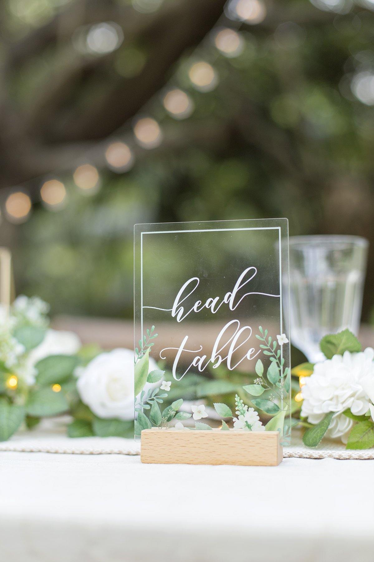 Acrylic Table Numbers with Holders - Eucalyputs Printed - lingsDev
