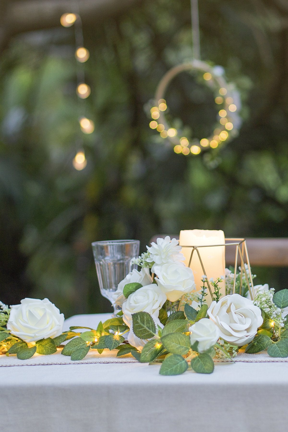 Rose Flower Runner with Light 6.5ft - Ling's moment