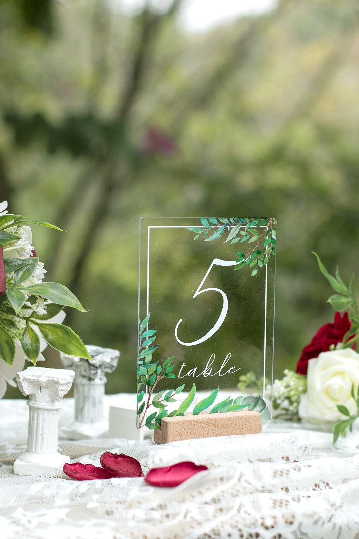 Acrylic Table Numbers with Stands - Ling's moment