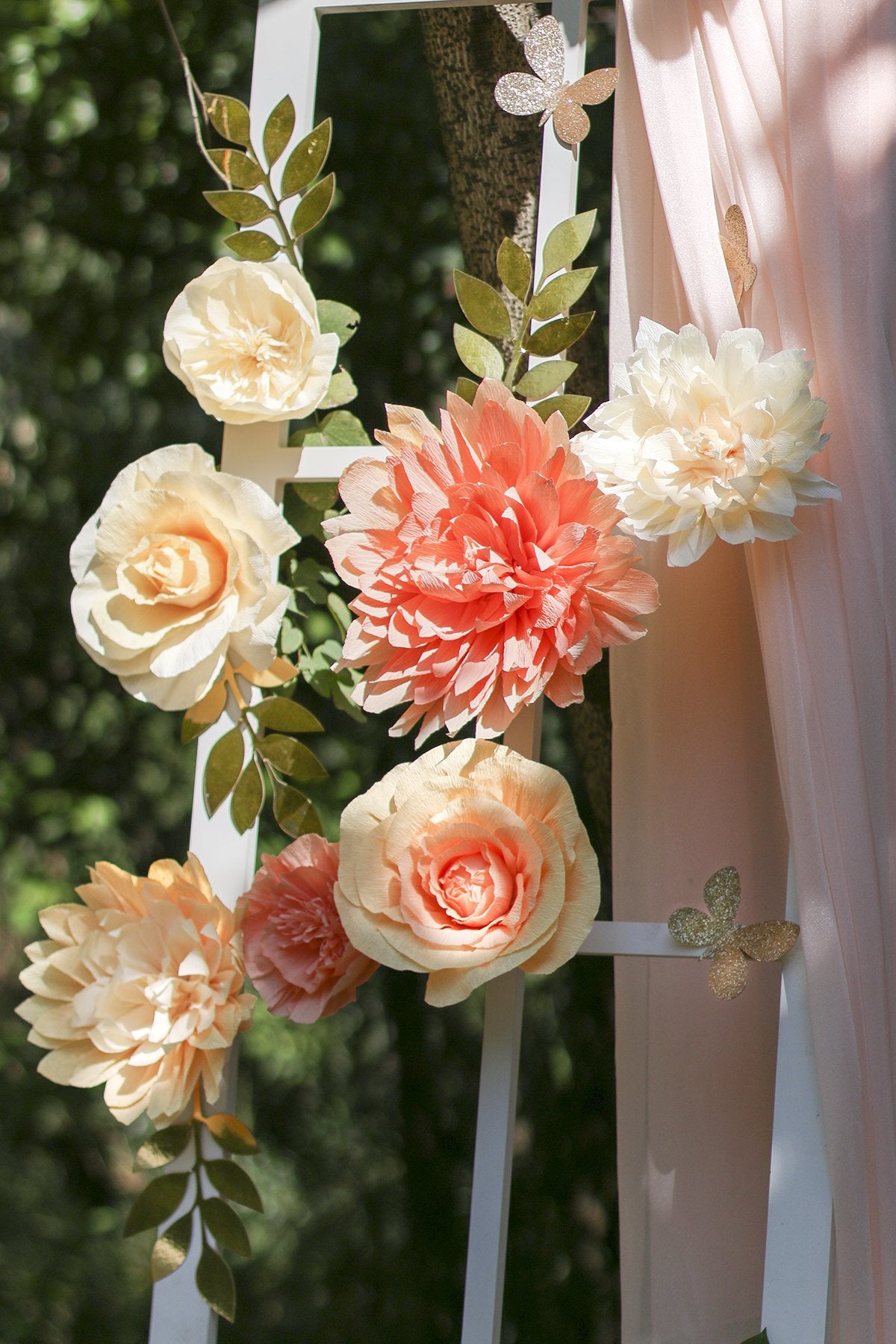 Artificial Crepe Paper Flower - Dahlia & Peony & Rose Assortment - Ling's moment