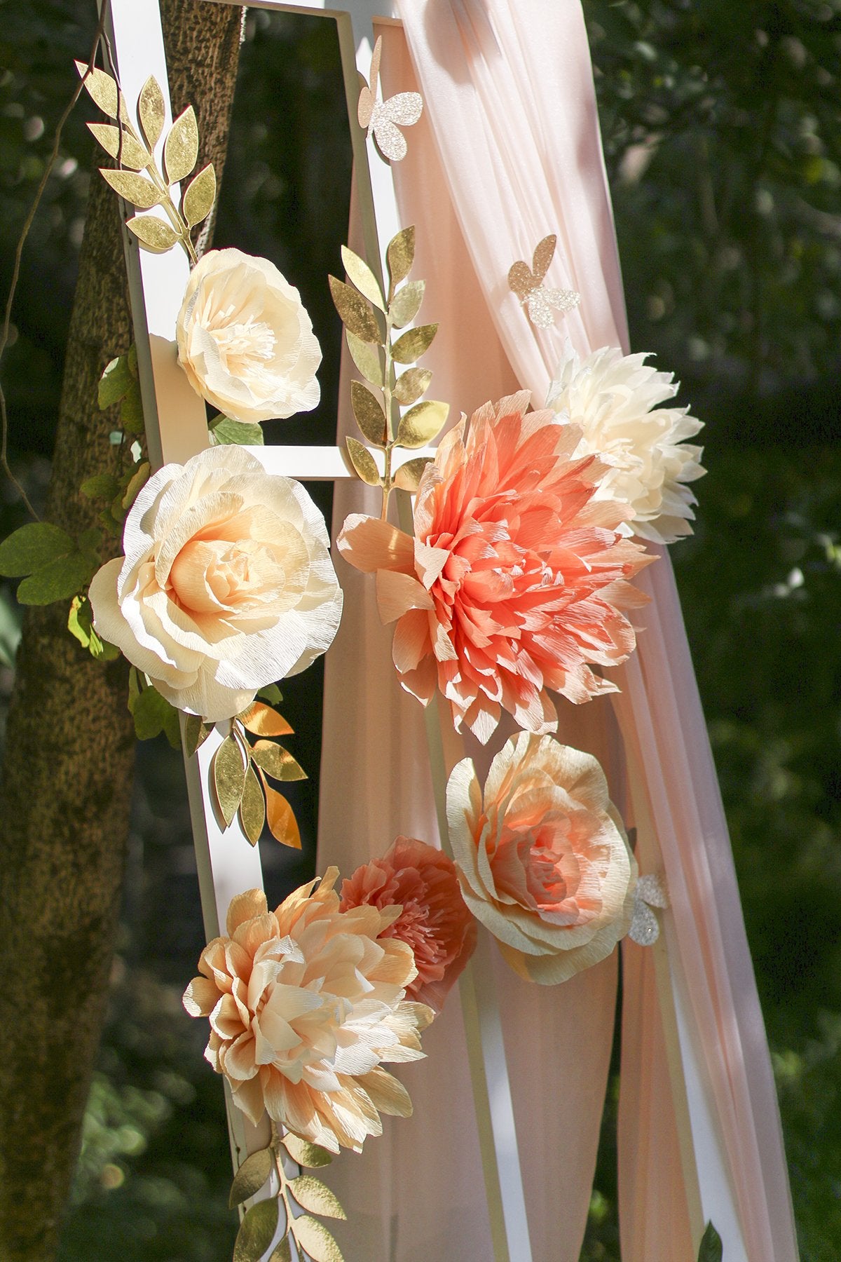 Artificial Crepe Paper Flower - Dahlia & Peony & Rose Assortment - Ling's moment
