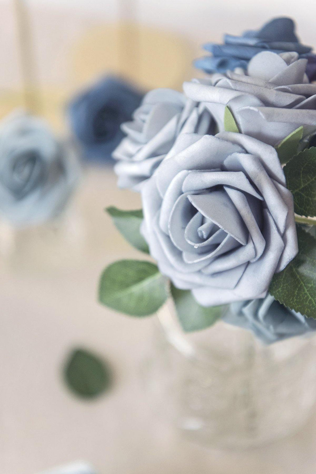 3" Blue Foam Rose with Stem - 4 Styles - lingsDev